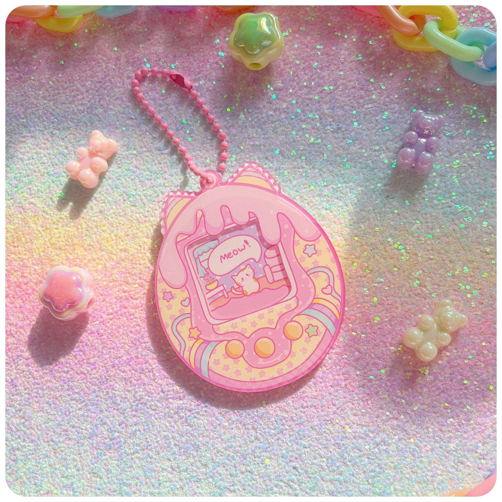 KityCrylics - Wholesale Keychain - Women's - KityCrylics Original "Meowagotchi" 3D acrylic keycain