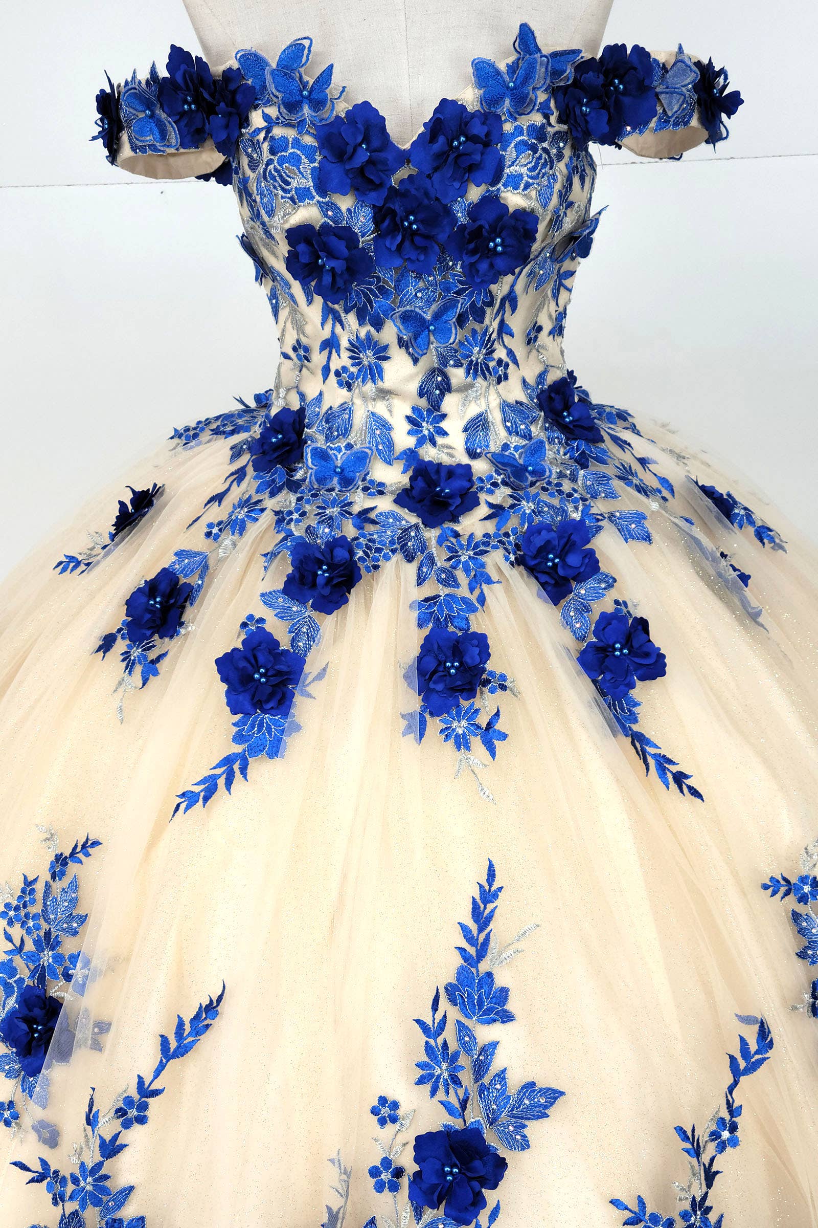 Chicas - Wholesale Dress - Women's - Off the Shoulder Nude Quinceanera Dress CHF311111