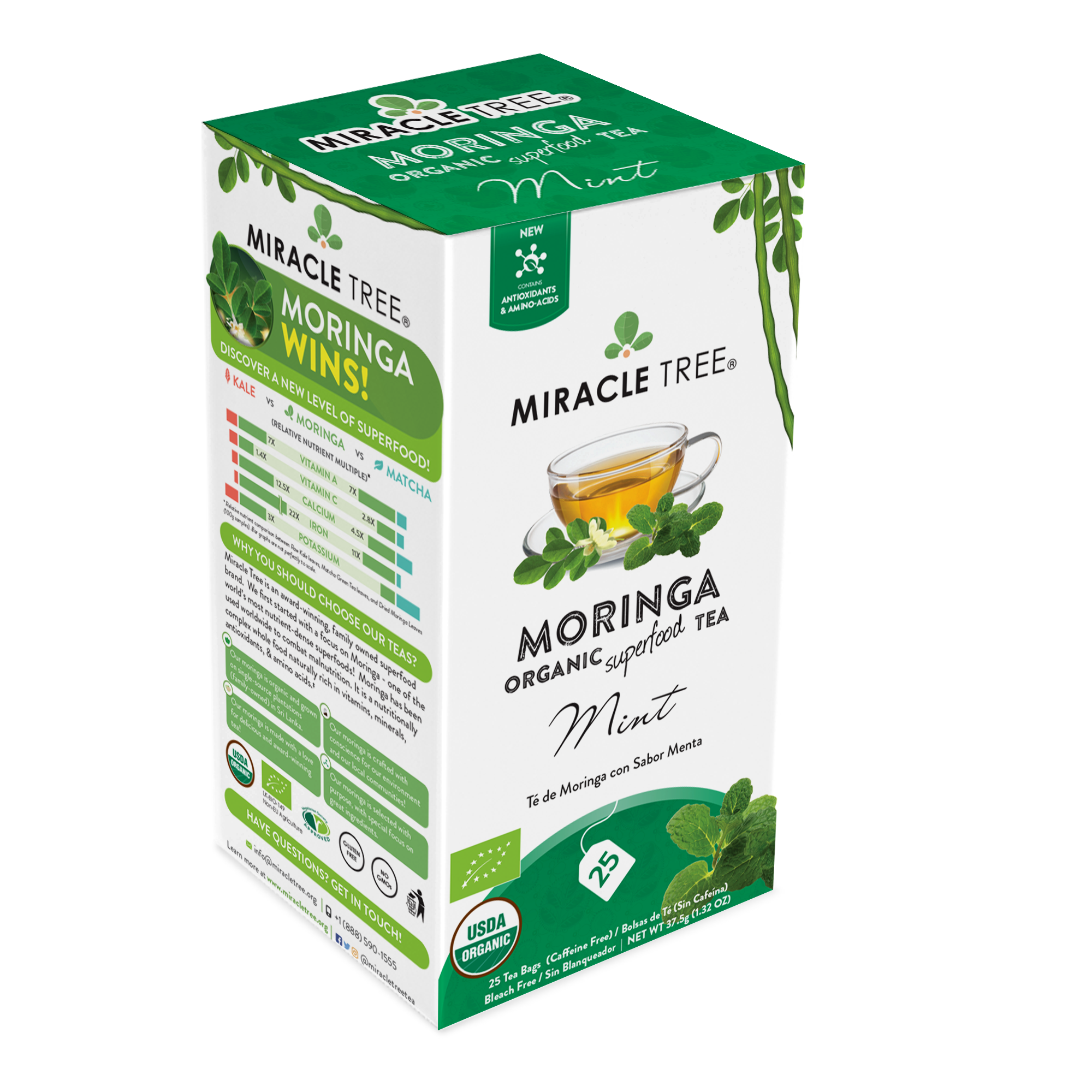 Miracle Tree - Wholesale Health/Detox Tea - Organic Moringa Tea: Mint2