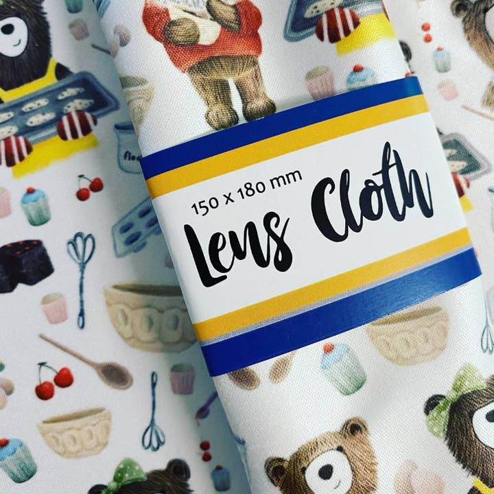 Baking Bears Lens Cloth - phone wipe cleaner for wholesale by Catherine Redgate: Illustrator