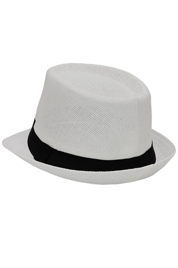Cap Zone - Venta al por mayor Sombrero de paja - Mujer - Black Band Decor Open Weave Papel Peso Ligero Paja Fedora8