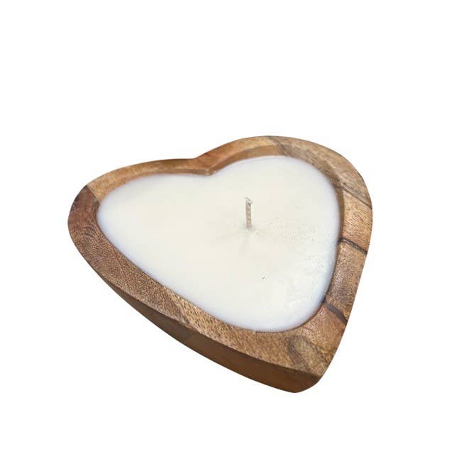 Forever Green Art - Wholesale Jar/Filled Candle - Sweet Heart Candle | Mango Wood1