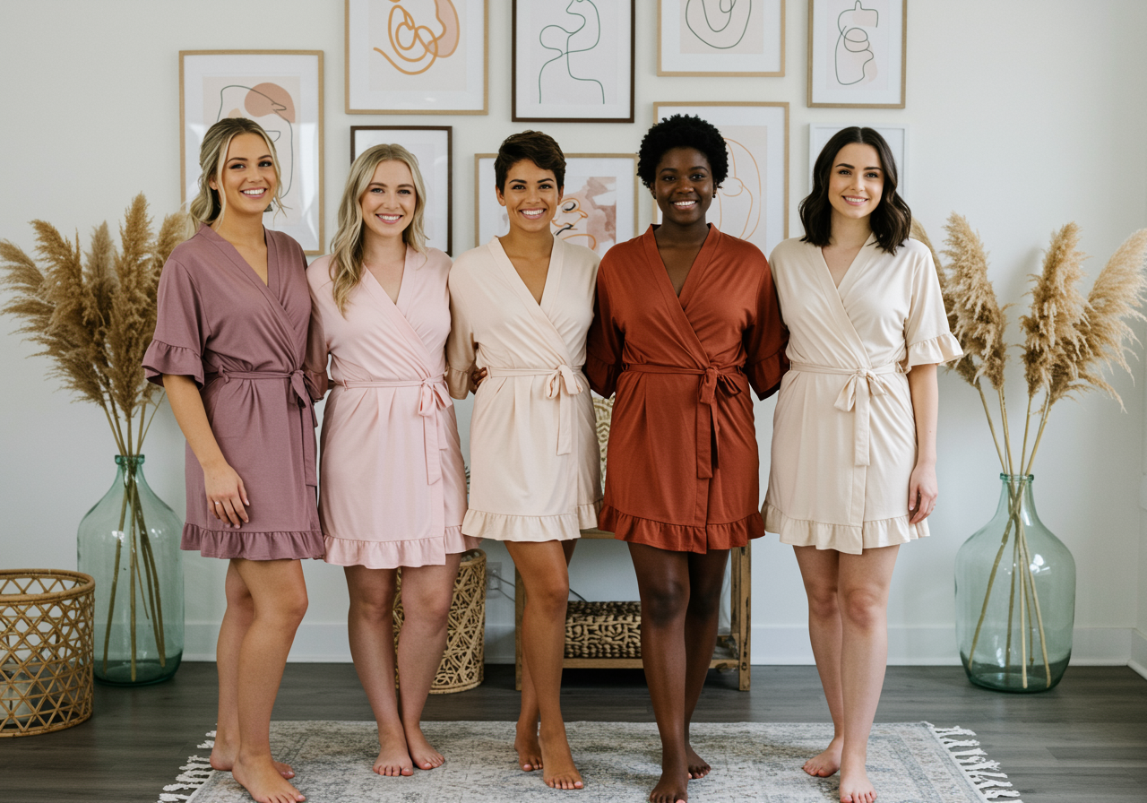 The Blissful - Vente Peignoir – femme - Peignoir à volants en coton pour demoiselle d'honneur - Peignoirs pour demoiselles d'honneur3