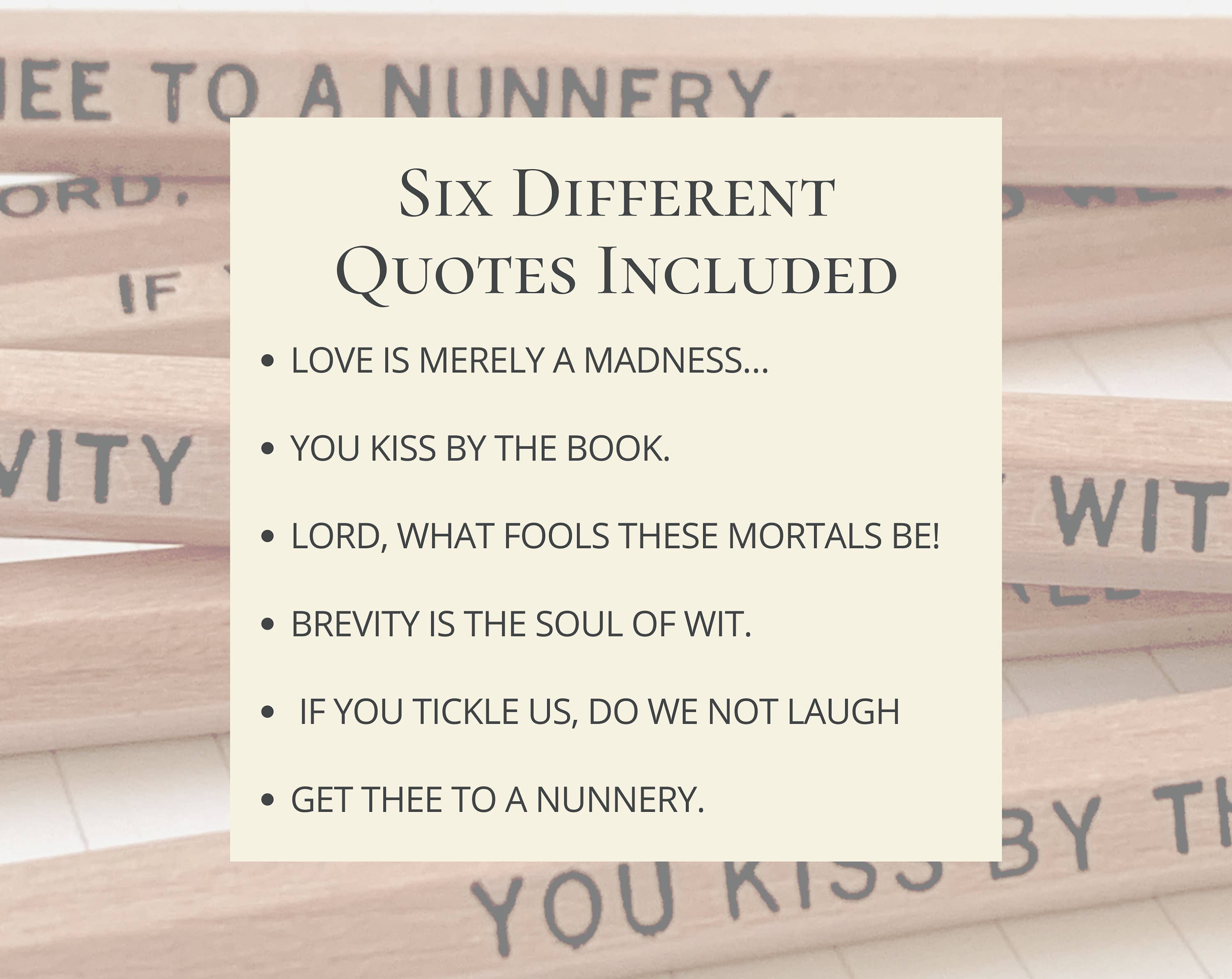 Lit & Whimsy - Wholesale Pencil - Shakespeare Quote Pencils Literary Gifts1