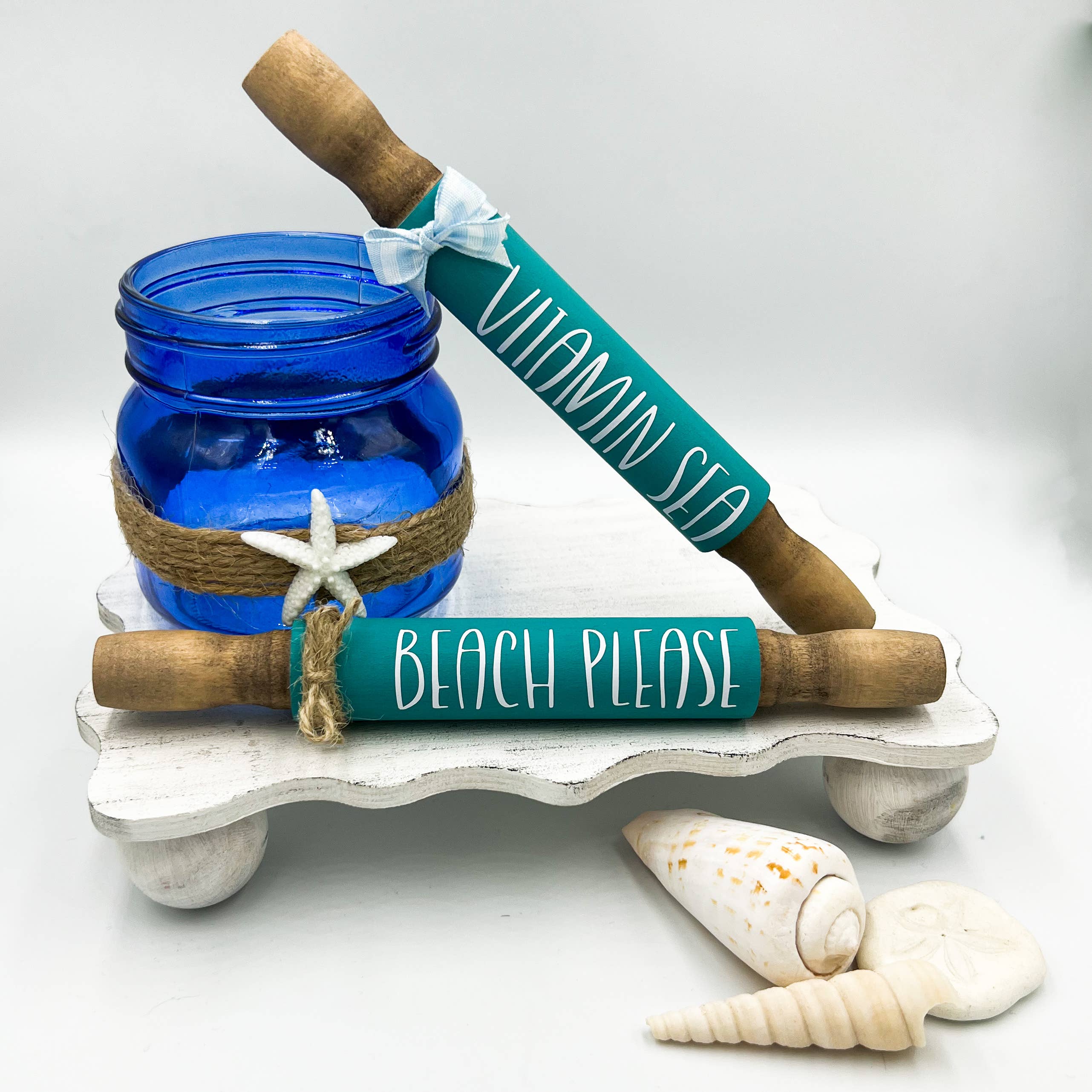 Ruaille Buaille Co - Vendita all'ingrosso Decorazioni da tavolo - Decorazioni da spiaggia | Vassoio nautico a più livelli | Decorazioni per la casa estiva3