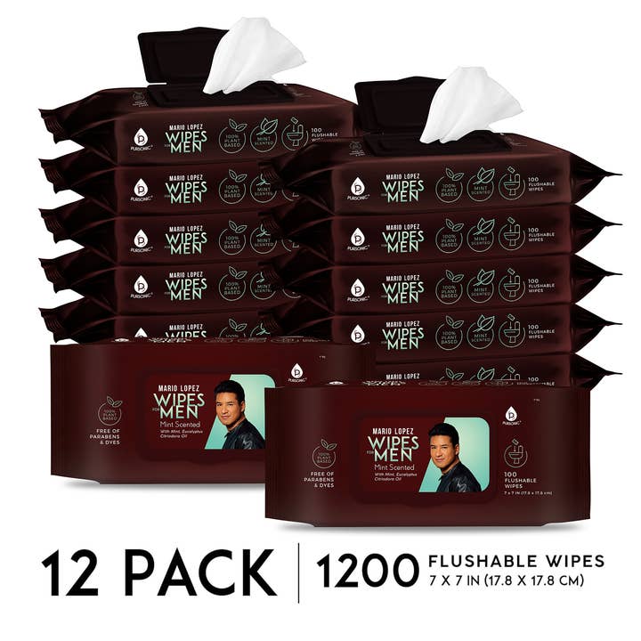 Pursonic - Wholesale Face & Body Wipes - Men's - Pursonic - 12 Pack of Flushable Mario Lopez Man Wipes3