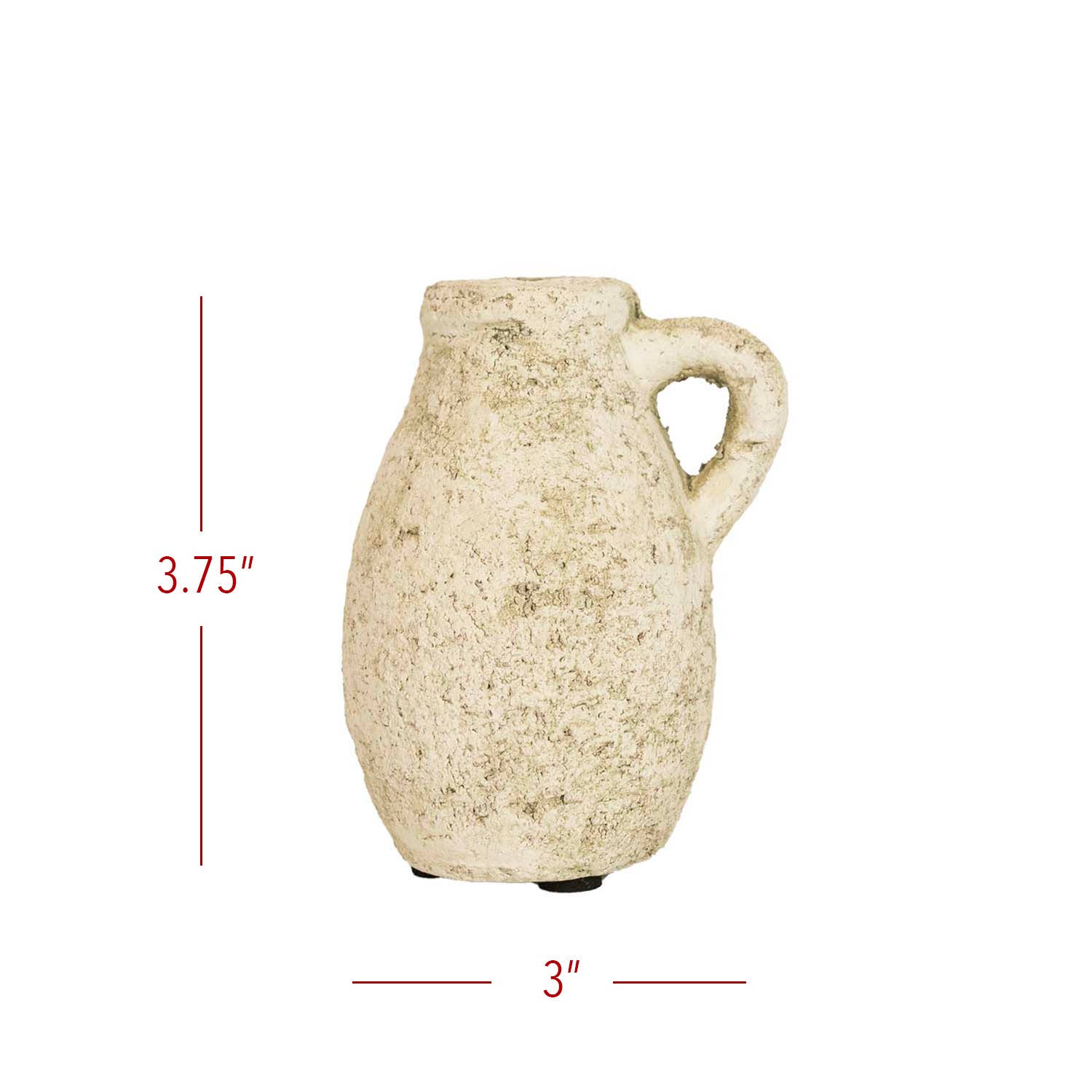 Foreside Home & Garden - Wholesale Vase - Charlotte Pitcher Bud Vase Antique White Terracotta6