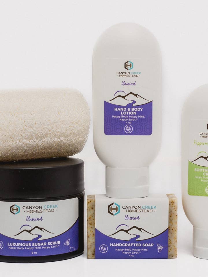 Pamper Her Gift Set Unwind Peppermint Lavender for wholesale by Canyon Creek Homestead LLC