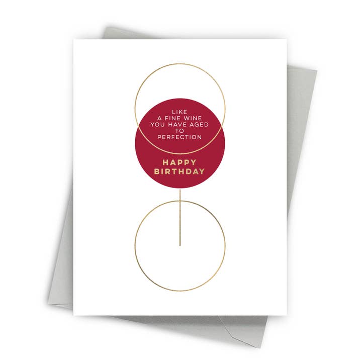 A Fine Wine – Foil-Pressed Birthday Card for wholesale by Fine Moments