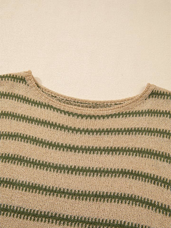 Lovesoft - Wholesale Knit Sweater - Women's - Solid Color Stripe Drop Shoulder Casual Sweater19