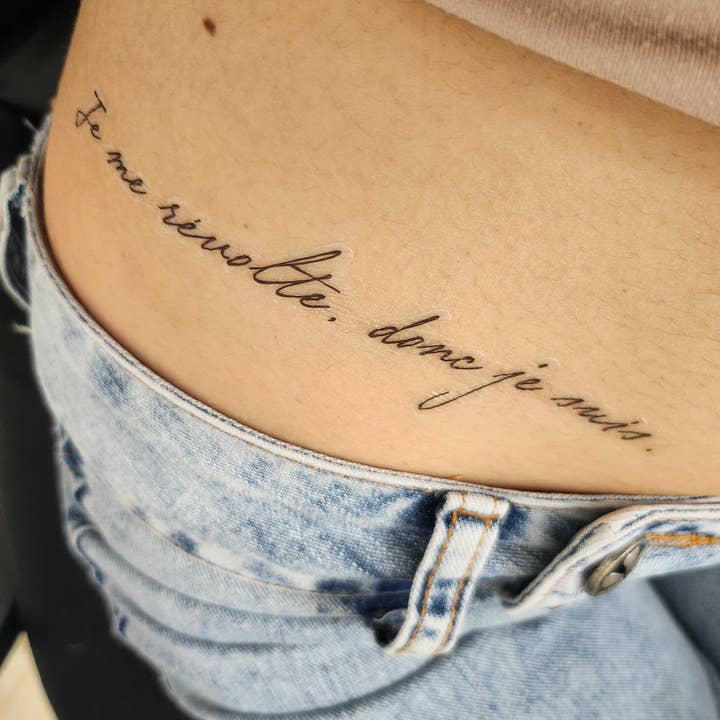 Poesie Française - Wholesale Temporary Tattoo - Temporary Tattoo I rebel, therefore I am (set of 2)1