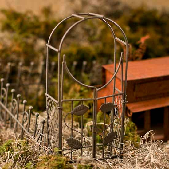 Factory Direct Craft - Wholesale Decorative Tabletop Object - Miniature Garden Gateway Arch Entry - Select Color3