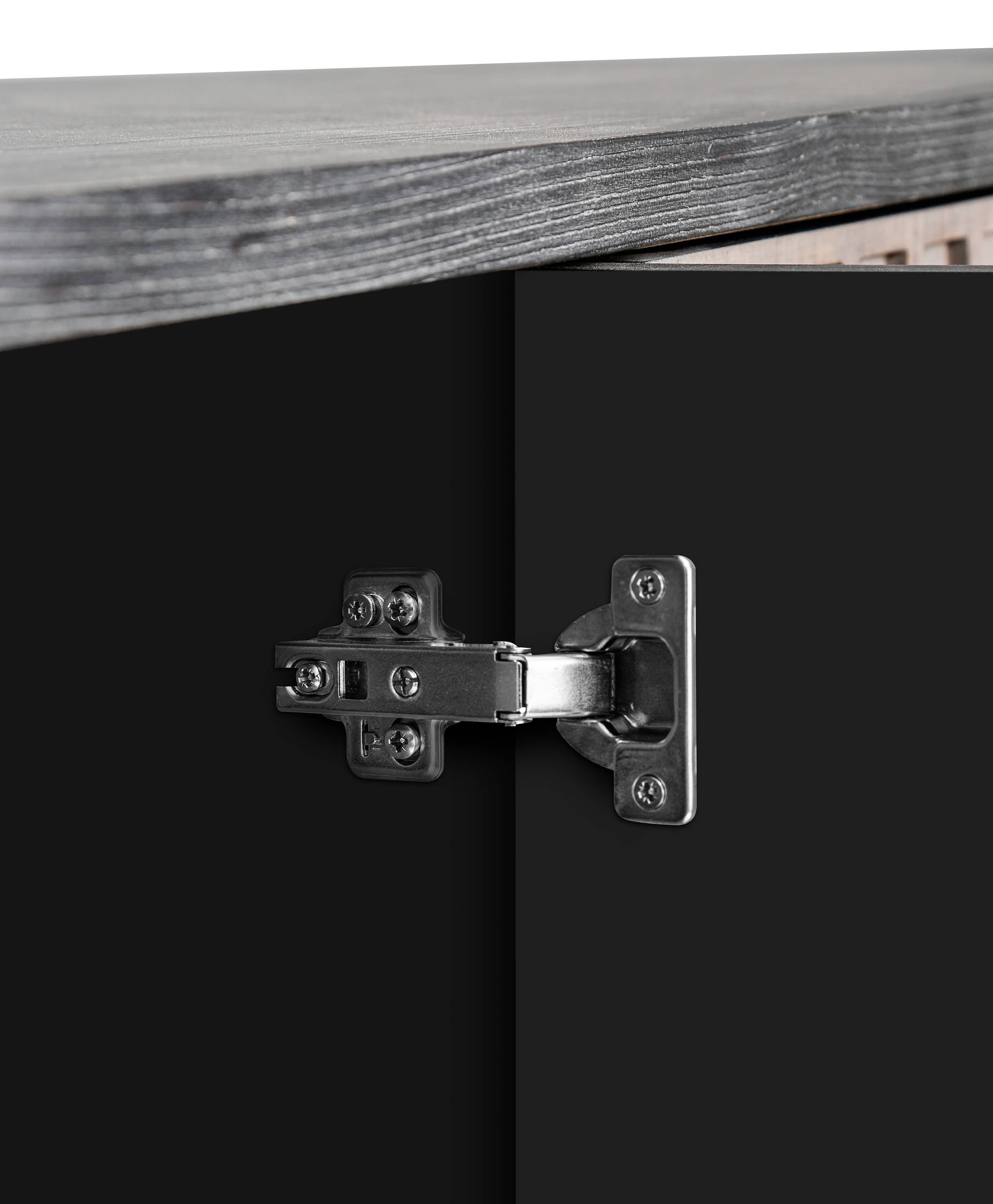 Antique Brown Mid Century Sideboard with Wood Legs, 4 Doors, 2 Shelves for wholesale on Faire12