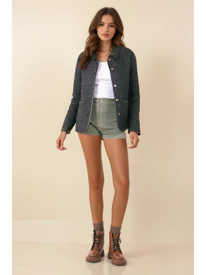 Doe and Rae - Wholesale Jas - Dames - Dekbedovertrek van veganistisch leer met knoopsluiting - 10631J4