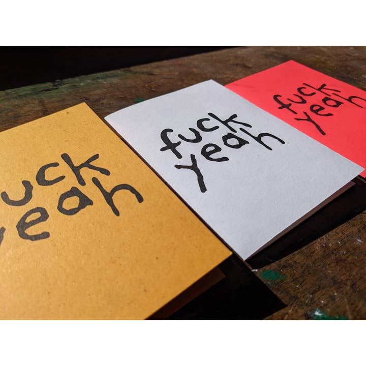 Fu*k Yeah Greetings Card for wholesale by Dungarees + Squeegees