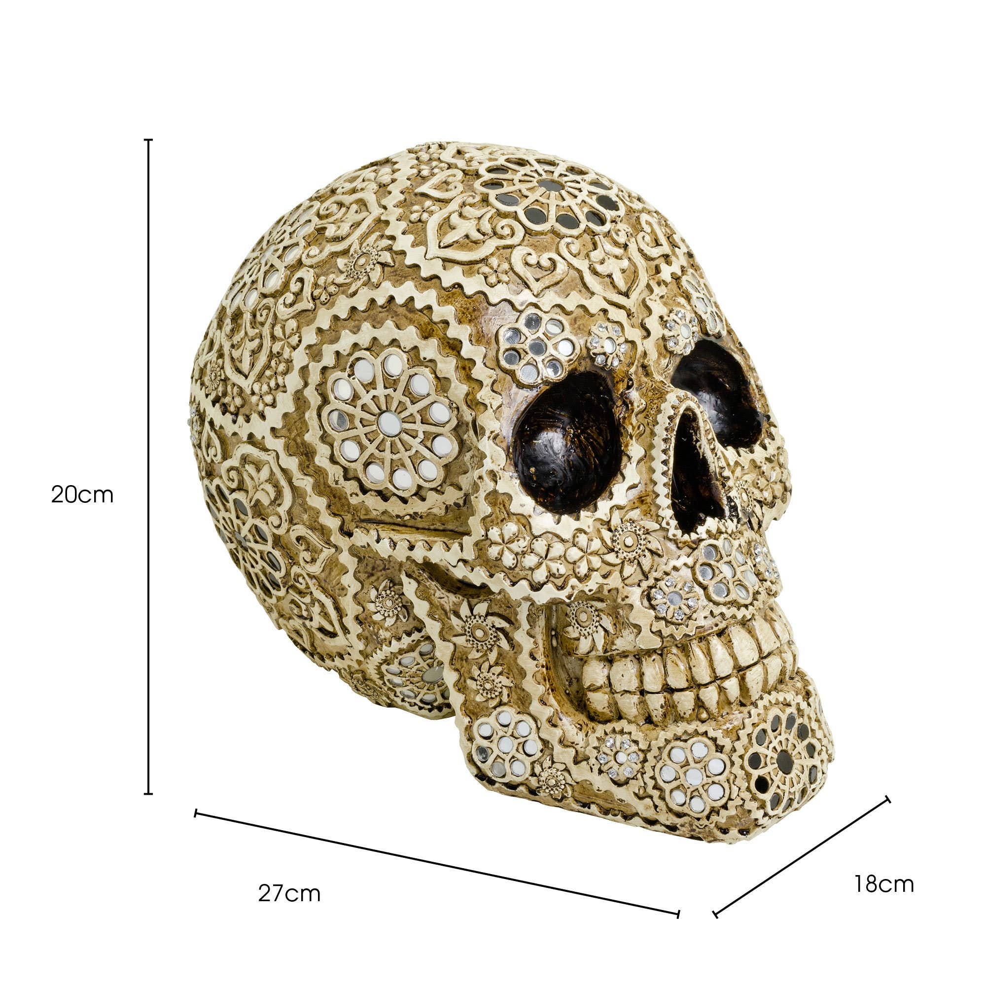 Febland - Wholesale Sculpture - Striking Jewelled Gothic Skull Sculpture Home Decor9