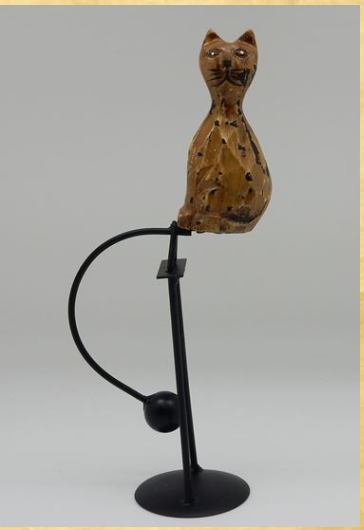 Green Pastures Wholesale - Wholesale Decorative Tabletop Object - Balance Toys -  10'' Wooden Cat2