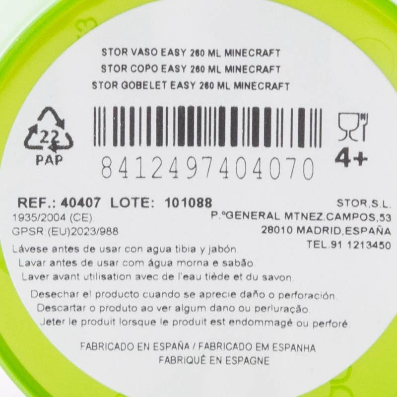 Stor - Wholesale Drinking Glass/Cup - Kids & Baby - Stor Easy Small Glass 260 ml Minecraft3