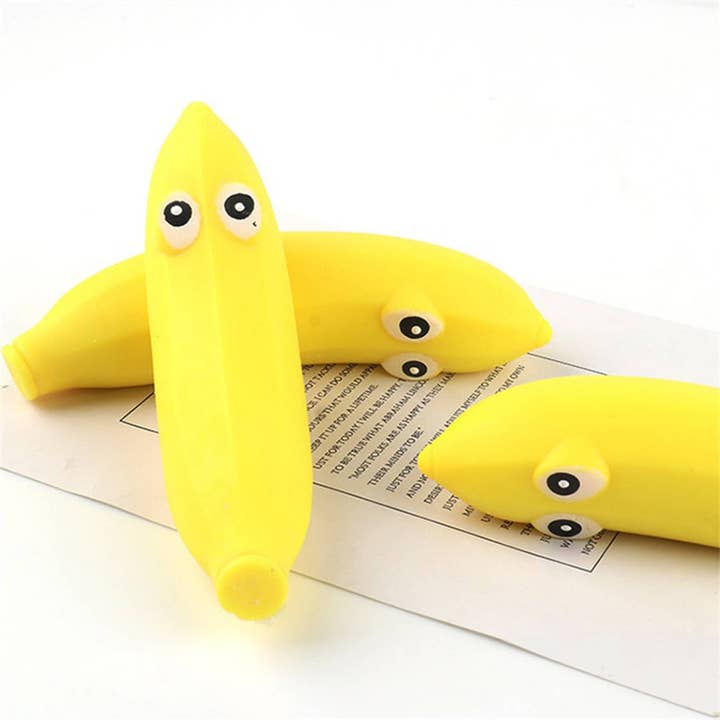 Banana Fidget Stress Relief Kids Toy In Bulk for wholesale by Holiday Farm