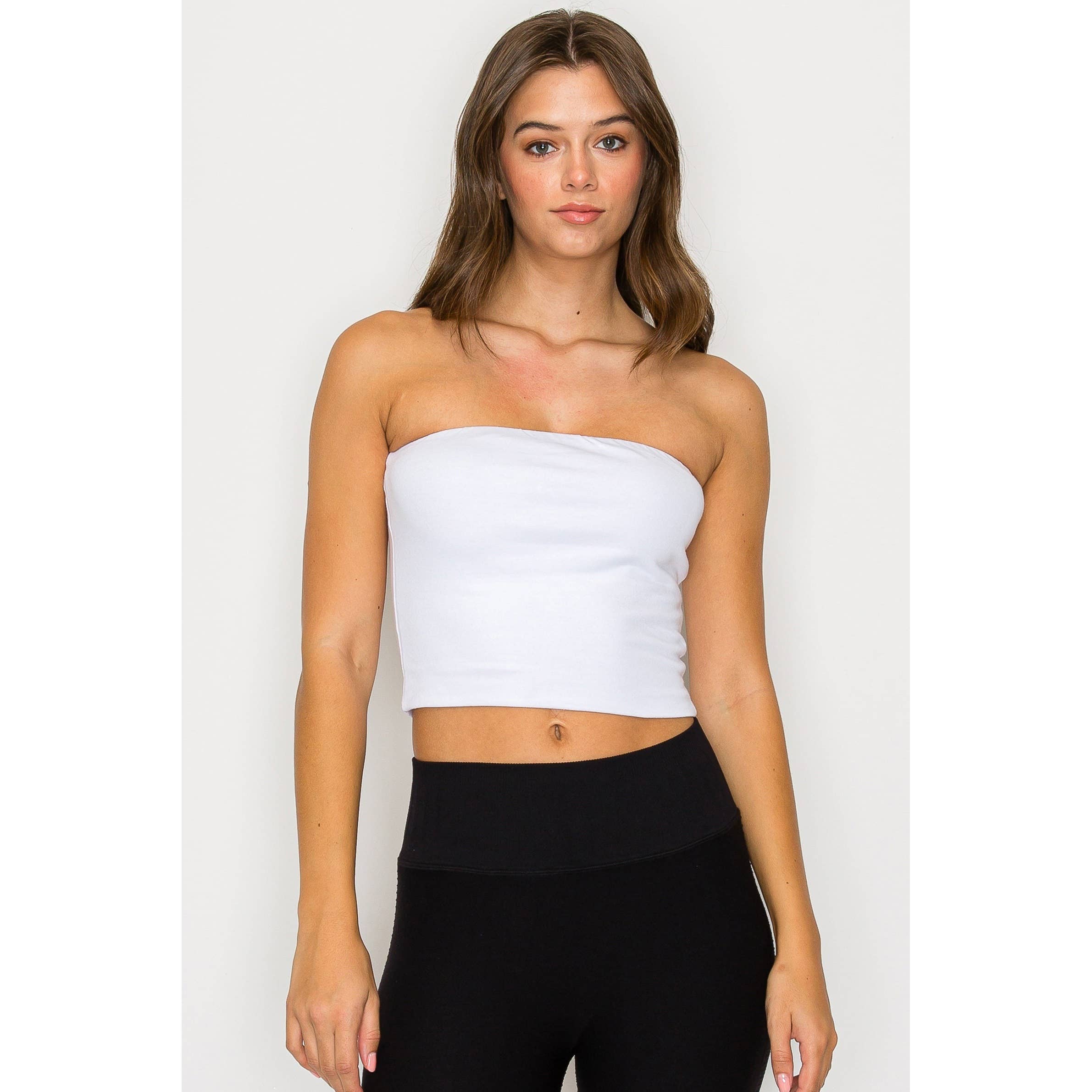 UP CLOTHING - Wholesale Tank Top - Women's - Double Layered Cropped Tube Top8