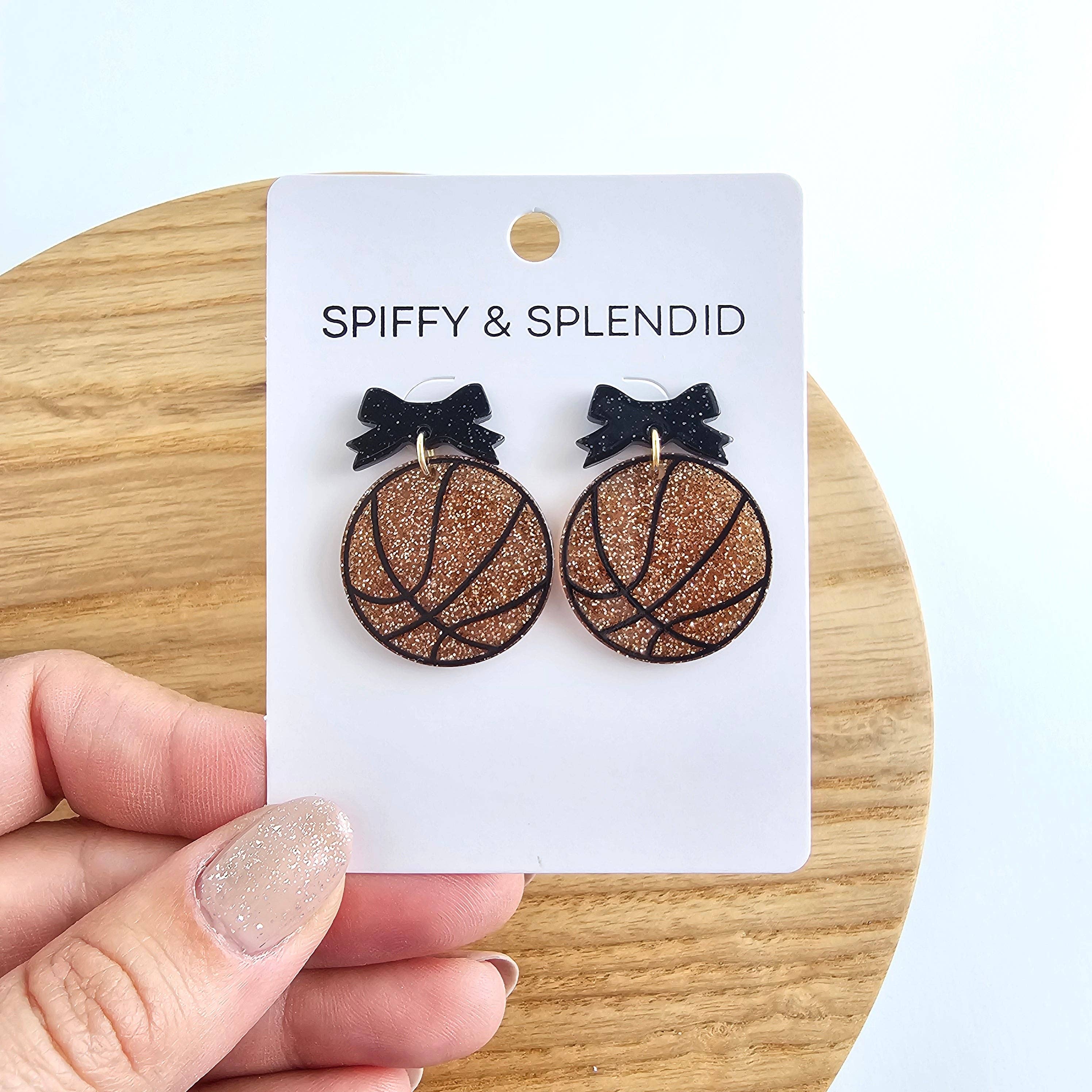 Spiffy & Splendid - Wholesale Dangle Earrings - Bow Basketball Earrings // Jewelry, Earrings, Game Day14