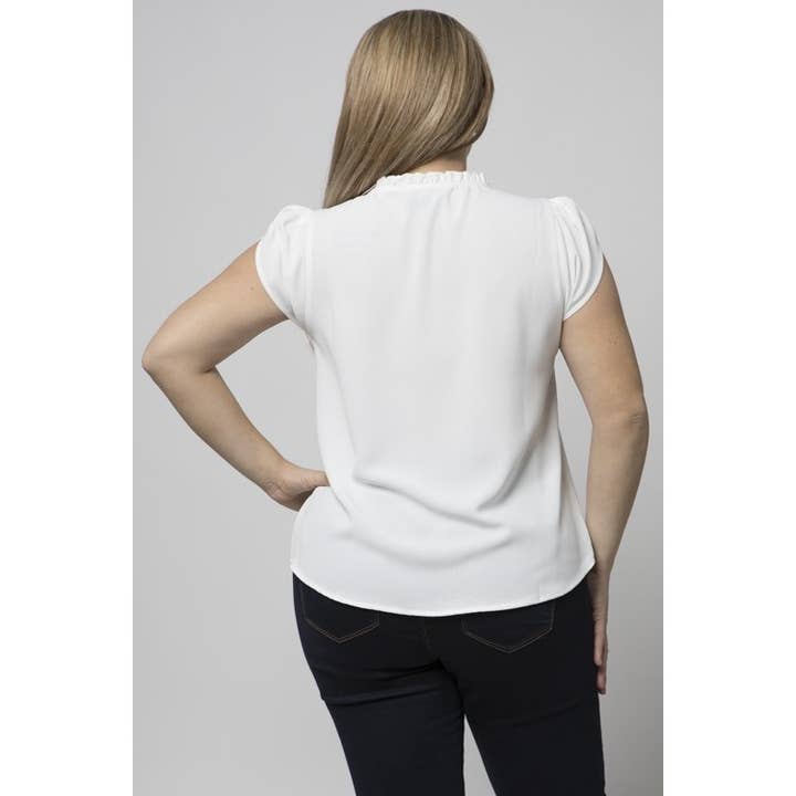 Curve Market - Vendita all'ingrosso Camicetta - Donna - CAMICETTA CON MANICHE A TULIPANO CON VOLANT TAGLIE FORTI6