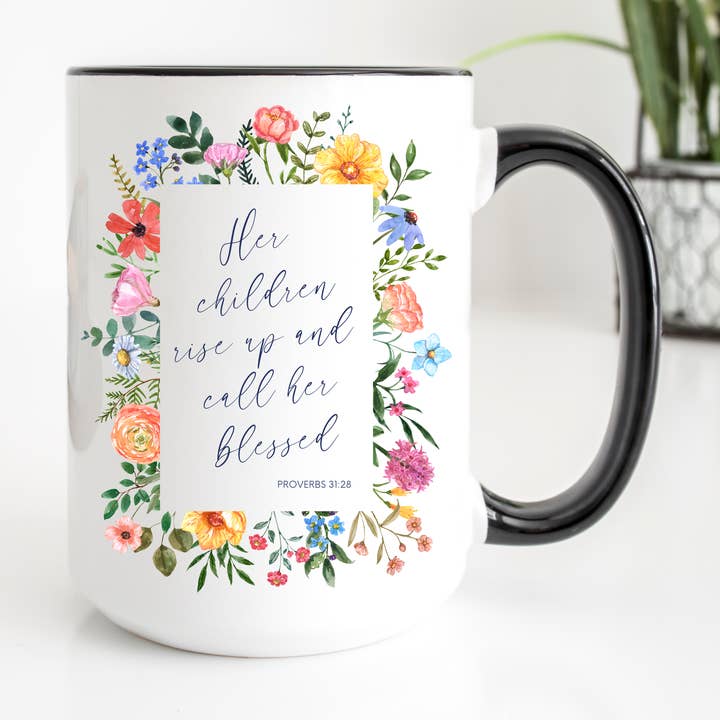 Her Children Rise Up And Call Her Blessed - 15oz Ceramic Mug for wholesale by Faith & Life Christian Brands