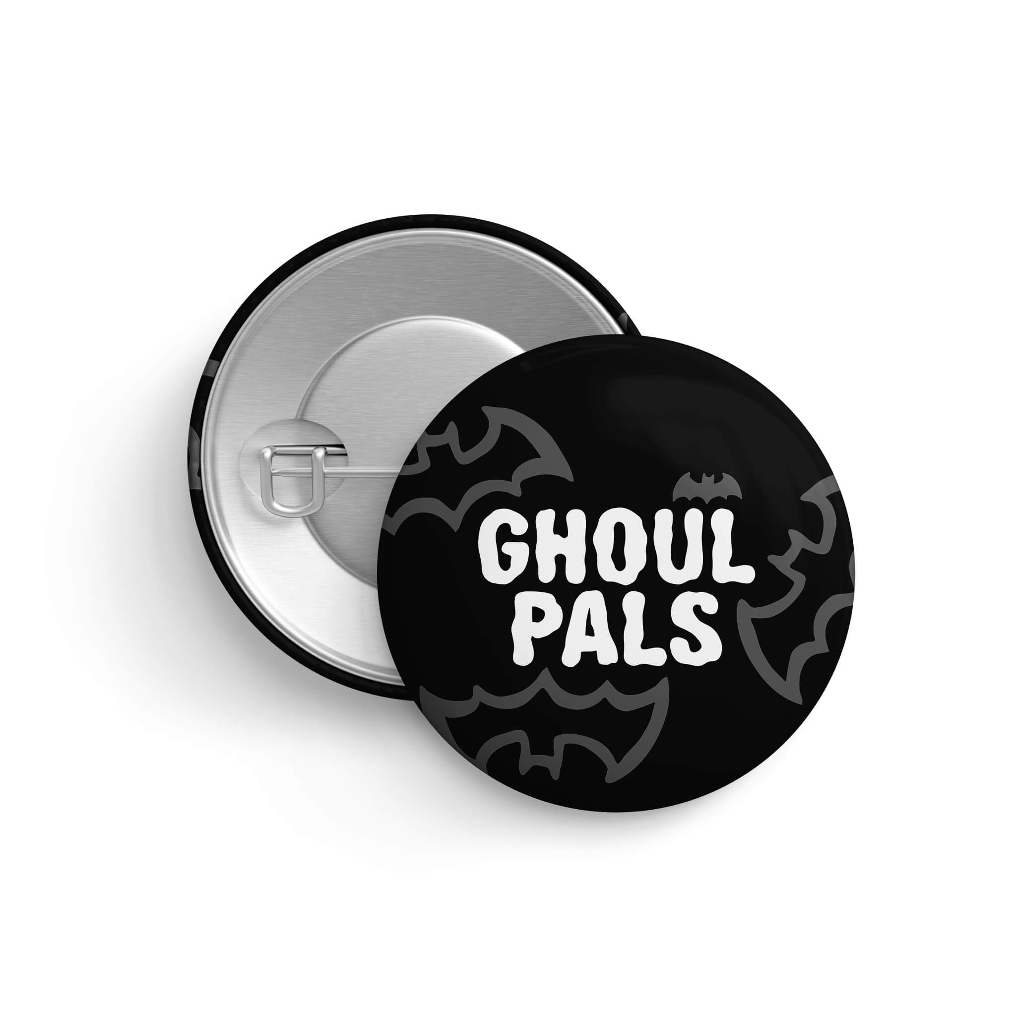 That Queer Card Co – wholesale Lapel pin/button – Black and White Ghoul Pals | Spooky Pin | LGBTQ Button Badge0