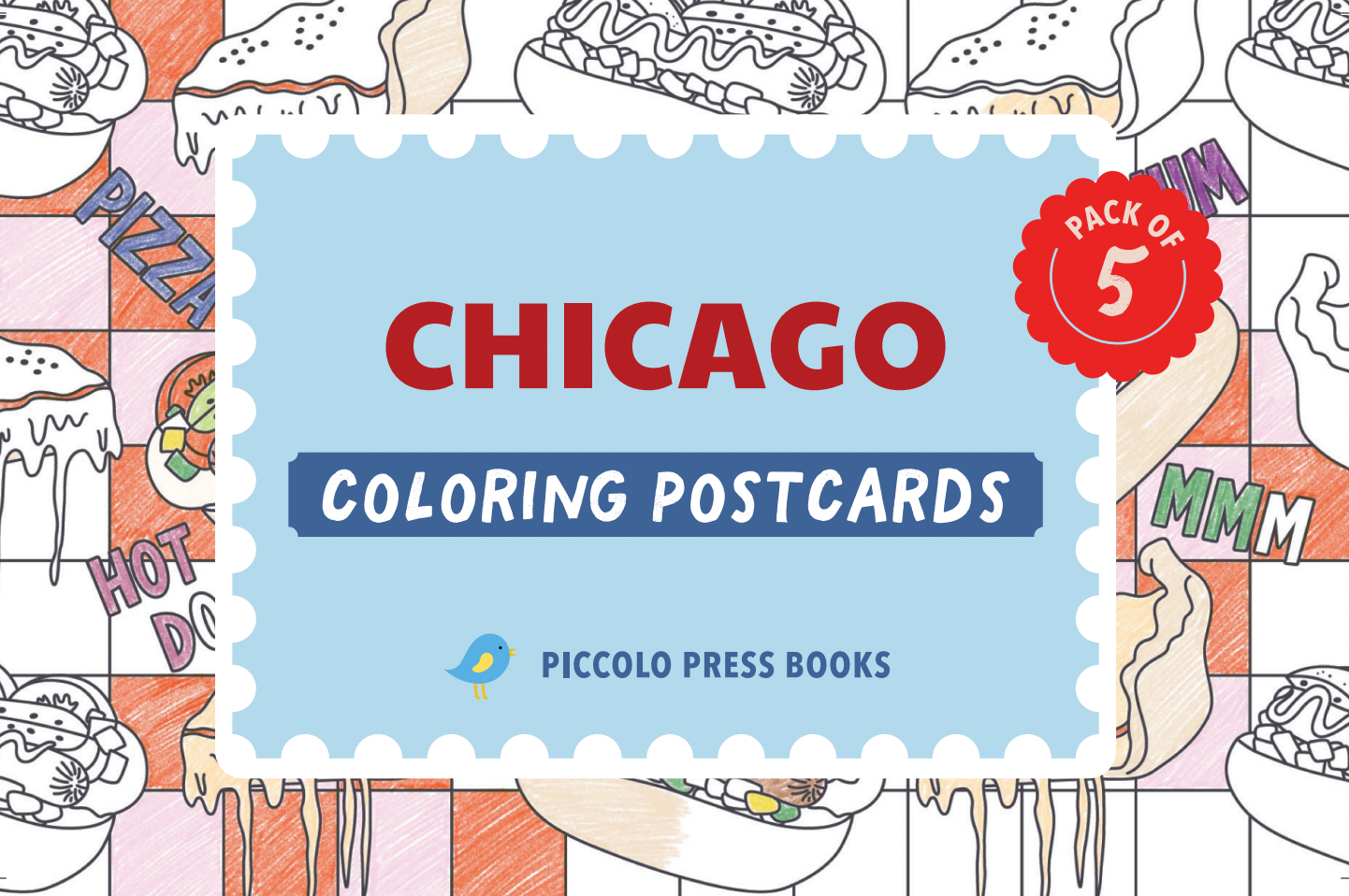Piccolo Press - Wholesale Postcard - Chicago Coloring Postcards1