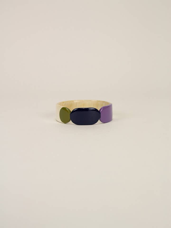 Totem bracelet 20 in blond horn and Parme lacquer for wholesale by rivêt - L'Indochineur