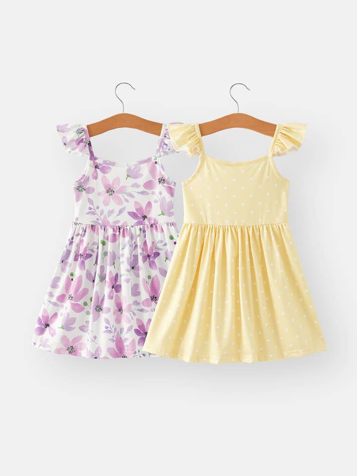 Rylee Faith Designs - Wholesale Dress - Kids - Spring and Summer Girls' Suspenders Dress 2-piece set