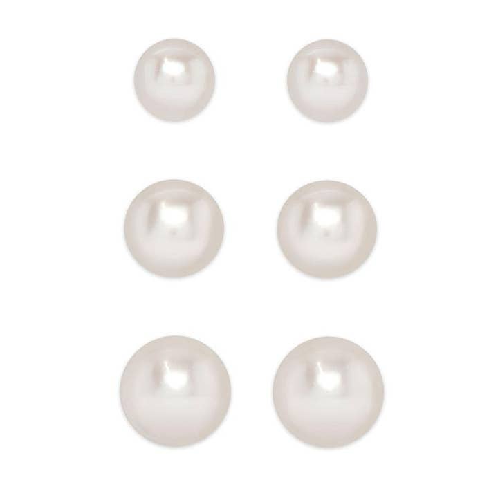 Graduated Zoetwaterparels Stud Set - Sterling Zilver voor wholesale door Lily Nily