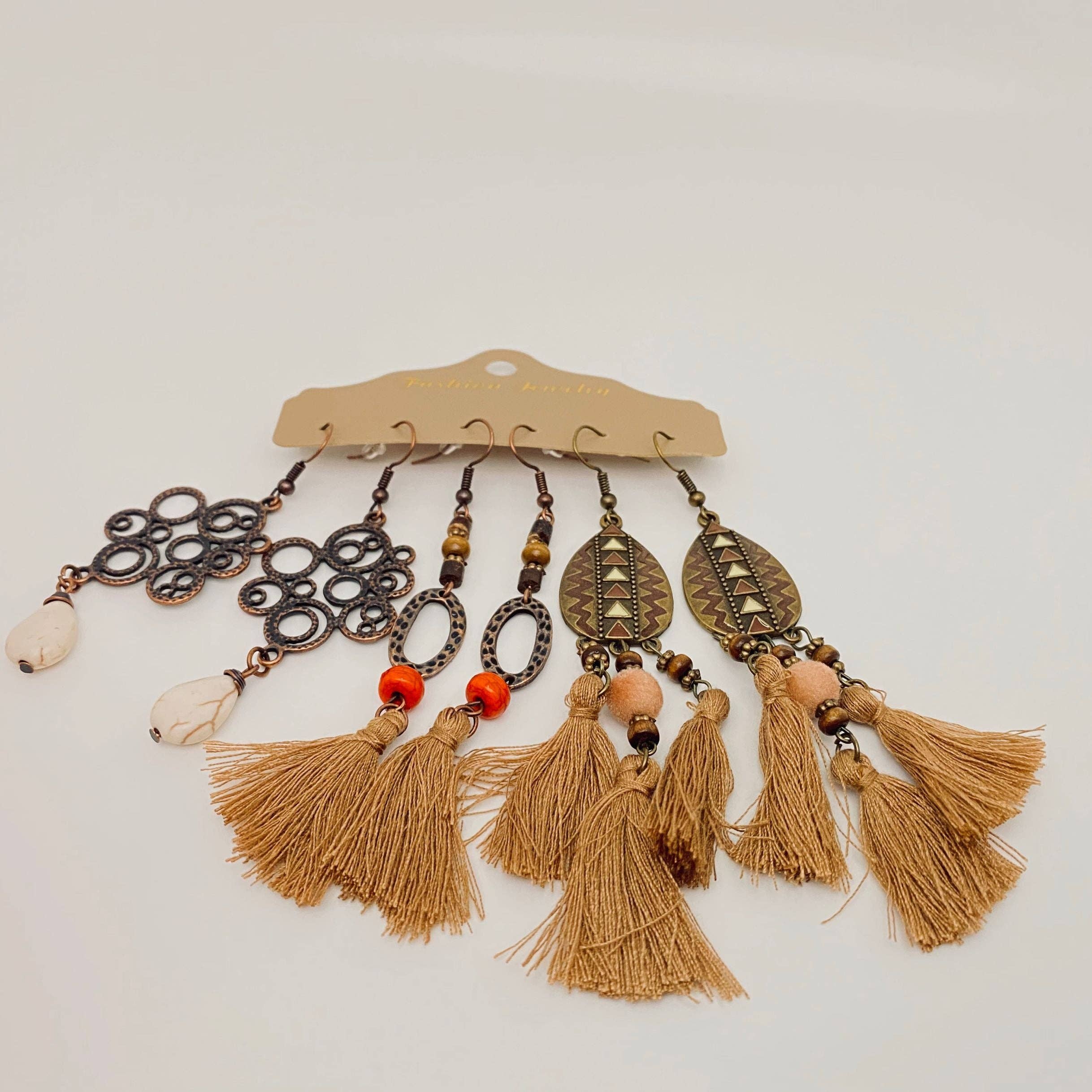 Mio Queena – wholesale Jewellery set – 3Pairs/set Boho Earrings in Different Styles - BJ36