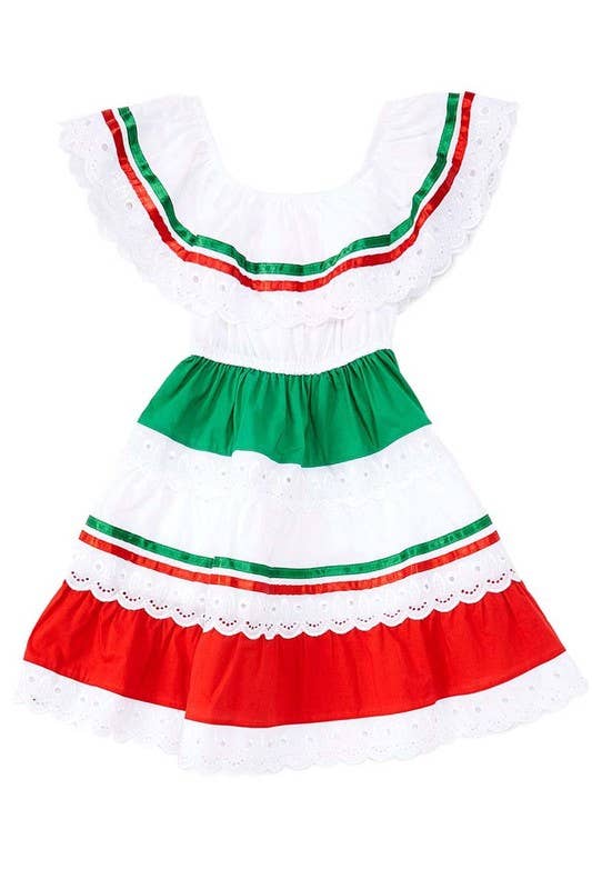 Unik - Wholesale Dress - Kids - Girls Traditional Mexican Cinco De Mayo Fiesta Dress 5-80