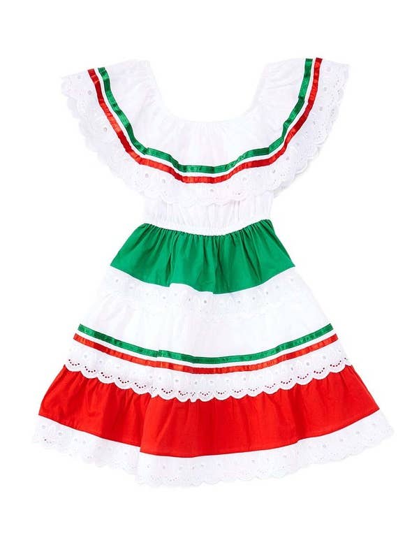 Unik - Wholesale Dress - Kids - Girls Traditional Mexican Cinco De Mayo Fiesta Dress 5-8