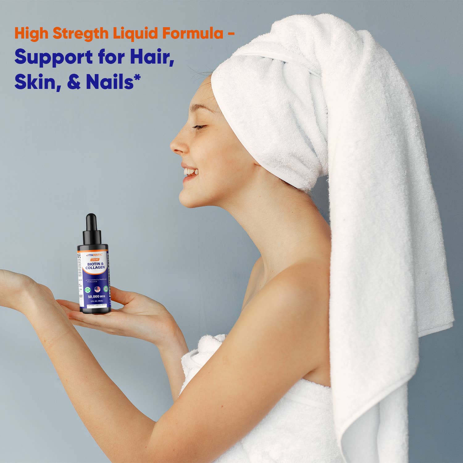 Vitamatic - Wholesale Oral Supplement/Vitamin - Vitamatic Liquid Biotin & Collagen 2oz5