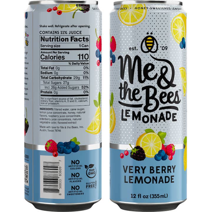 Me & the Bees Lemonade - Wholesale Fruit Juice - Very Berry Lemonade (12 count case)2