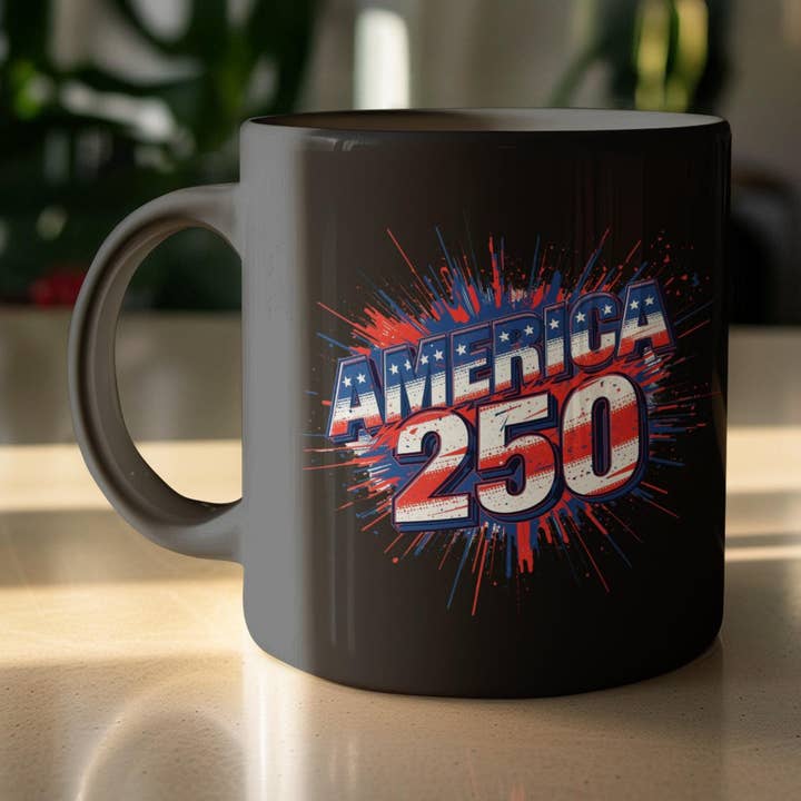 America 250 Mug, US Patriotic Gift, Independence Day Mug for wholesale by Tevatino