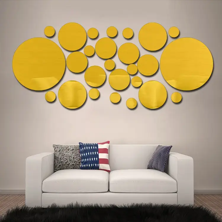 Haaro – wholesale Wall mirror – 3D Sunflower Mirror Sticker For Living Room- Assorted1