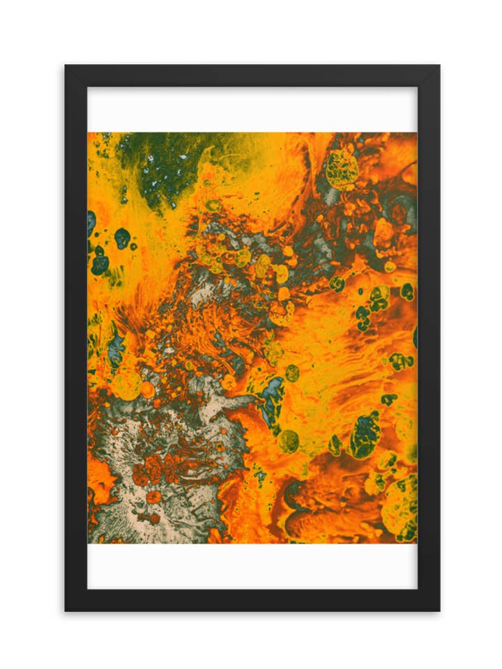"Solar Flare" 13x19" Inch Orange Abstract Print for wholesale by Finessed Media LLC