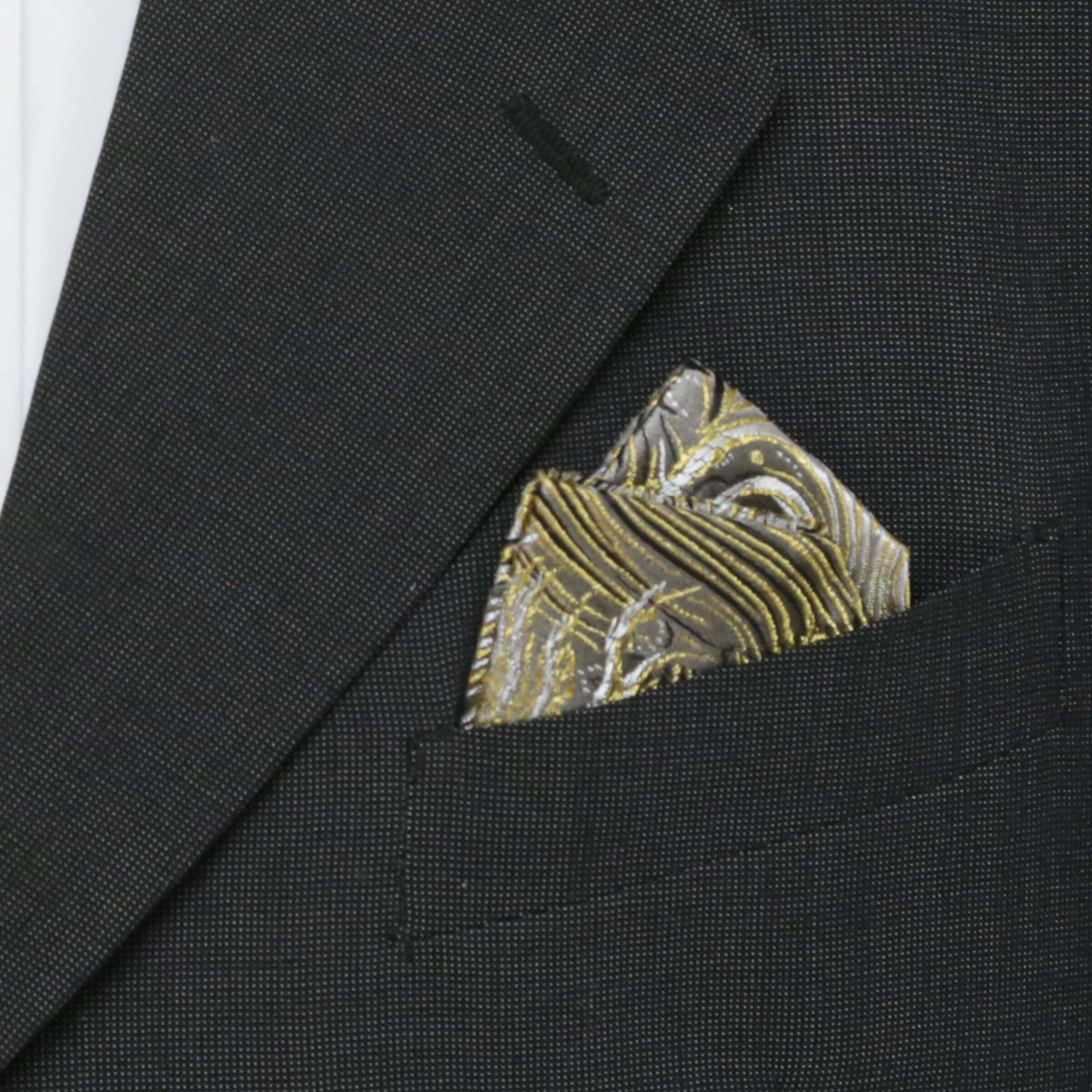 Cathayana - Wholesale Pocket Square - Men's - Peacock Feather Brocade Pocket Square, Handkerchief9
