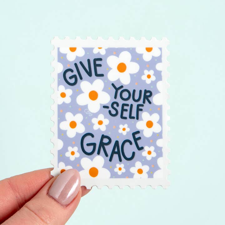 Callie Danielle - Wholesale Phone & Laptop Stickers - Give Yourself Grace Stamp Decal Sticker