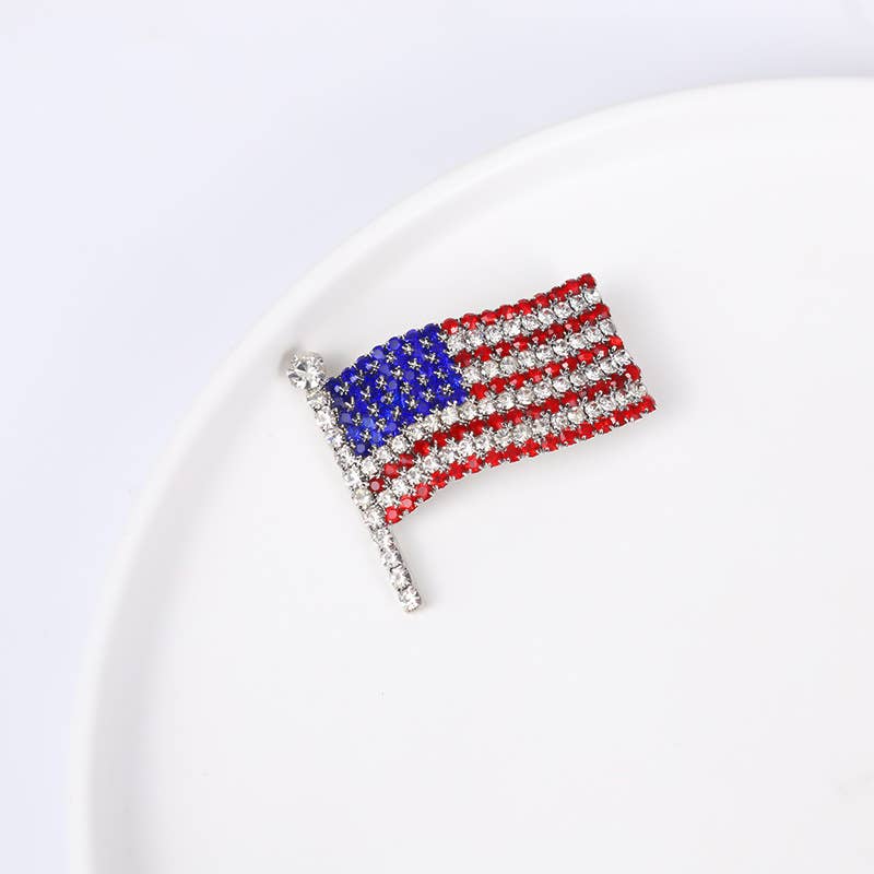 Tourtiwi - Wholesale Brooch - Rhinestone National Flag Brooch Pin0