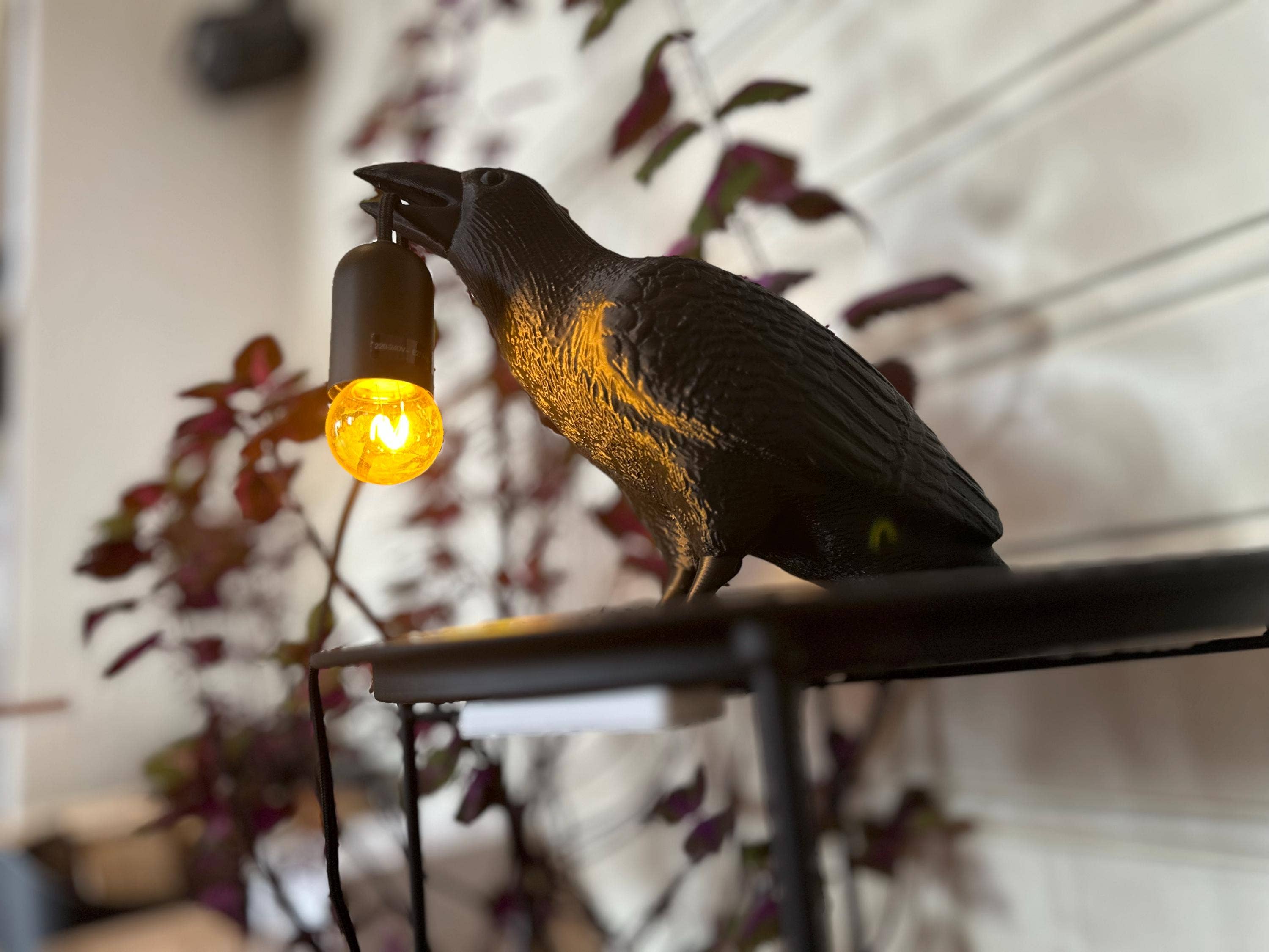 <3 Studio – wholesale Accent/desk lamp – Gothic Raven – Whimsigoth Decor - 3D Printed Lamp for Table4