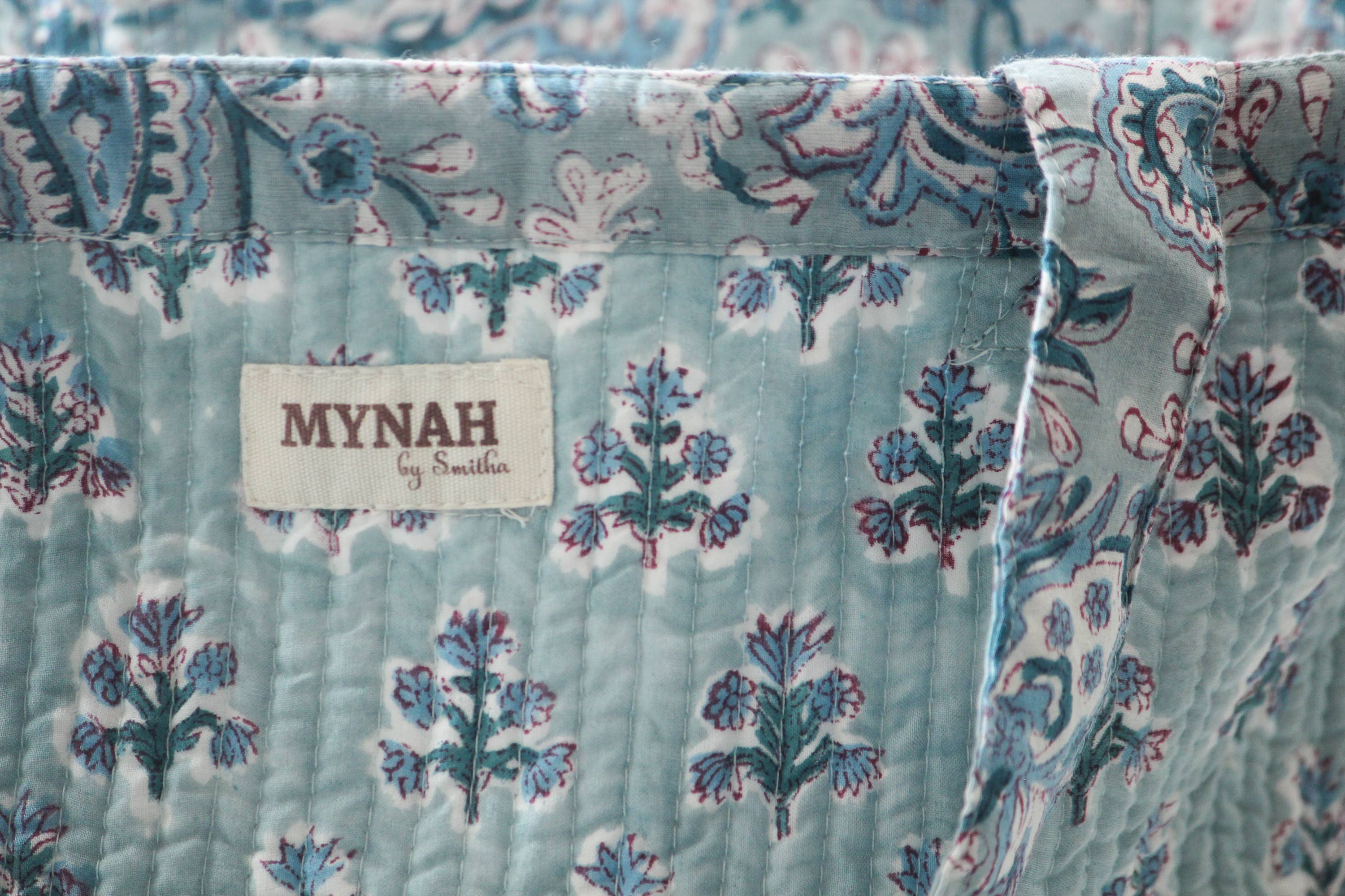 MYNAHbySmitha – wholesale Tote bag – Women's – Dusty blu floral print reversible tote bag-Small laptop bag5
