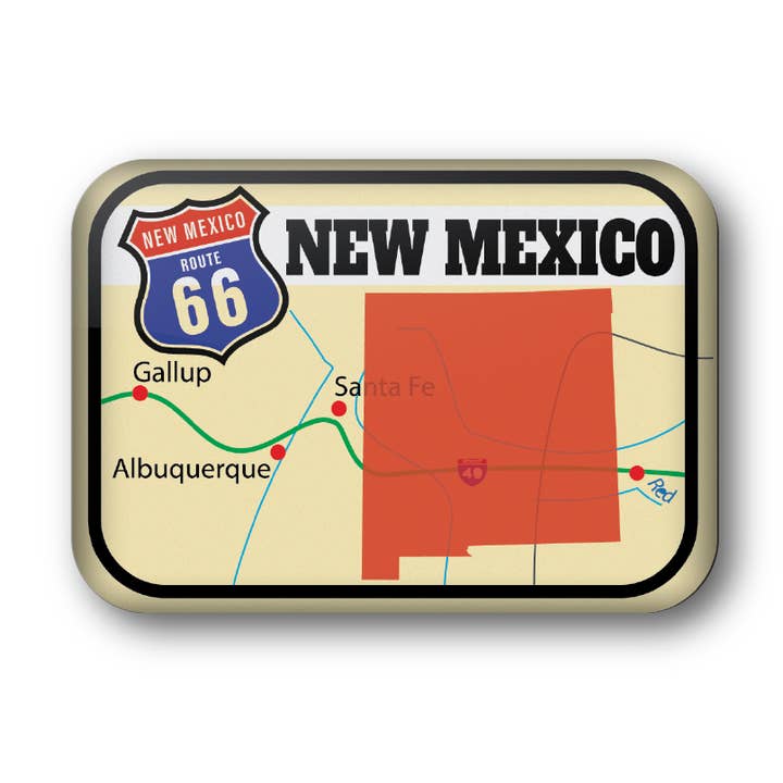 New Mexico RTE 66 Map for wholesale by BetterMagnets.com by Design Studio 88 Inc