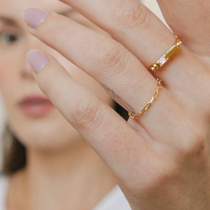 Teddy Chain Ring for wholesale by Honeycat Jewelry