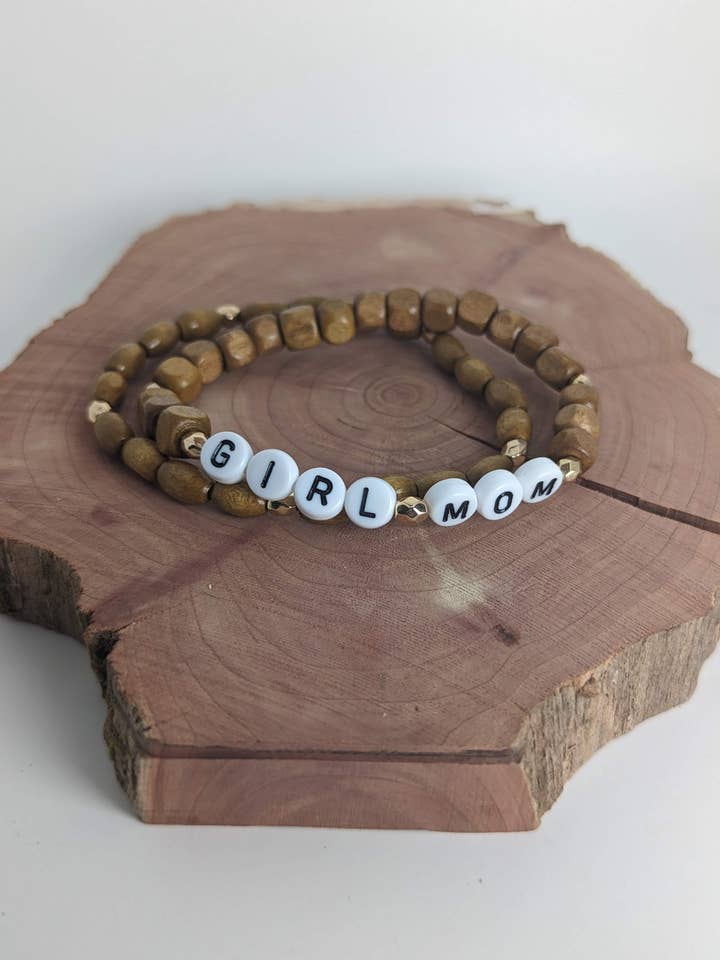 Girl Mom Diffuser Wood Bracelet Set| Mother’s Day Gift for wholesale by KimiJean Creations