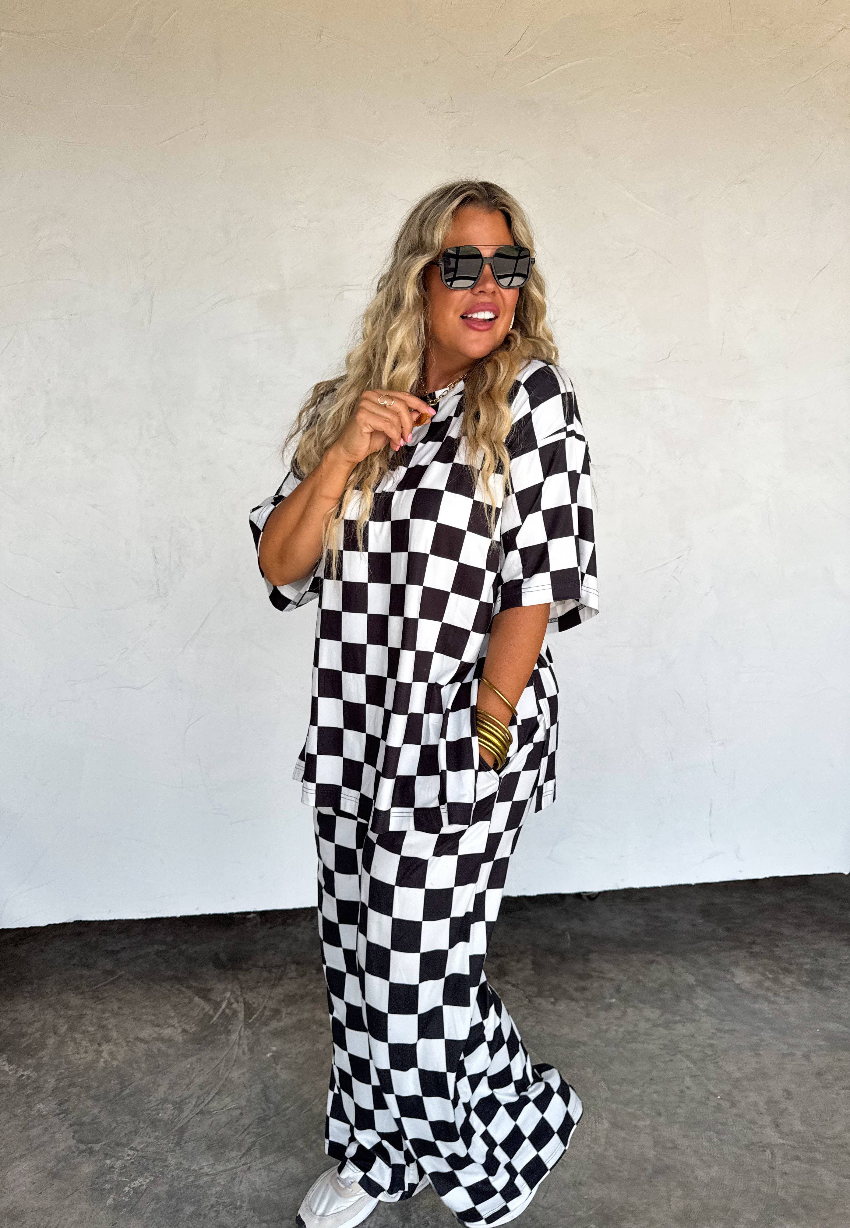 BLAKELEY - Wholesale Tunic - Women's - CHECK BABE SIDE SLIT TOP18