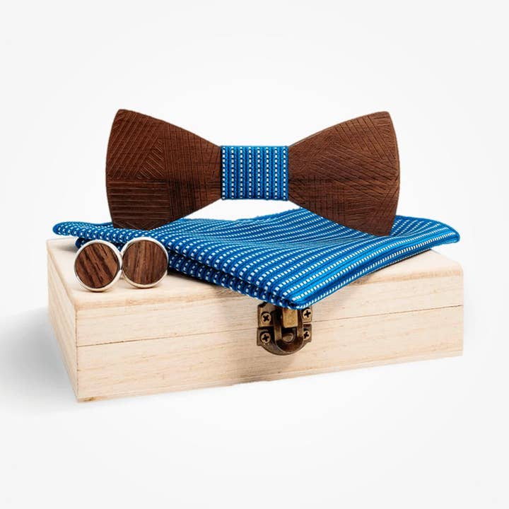 Wooden Bow Tie Set - Light Beech for wholesale by Nordic Wood